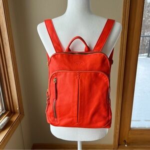 American Leather Co Cleveland Leather Backpack Chili Smooth Red Color *READ